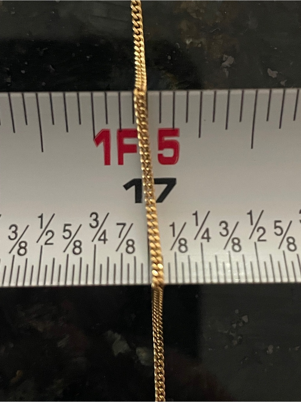 18k Yellow Gold Curb Chain Necklace - 17 3/4” Excellent Conditon - Picture 9 of 12